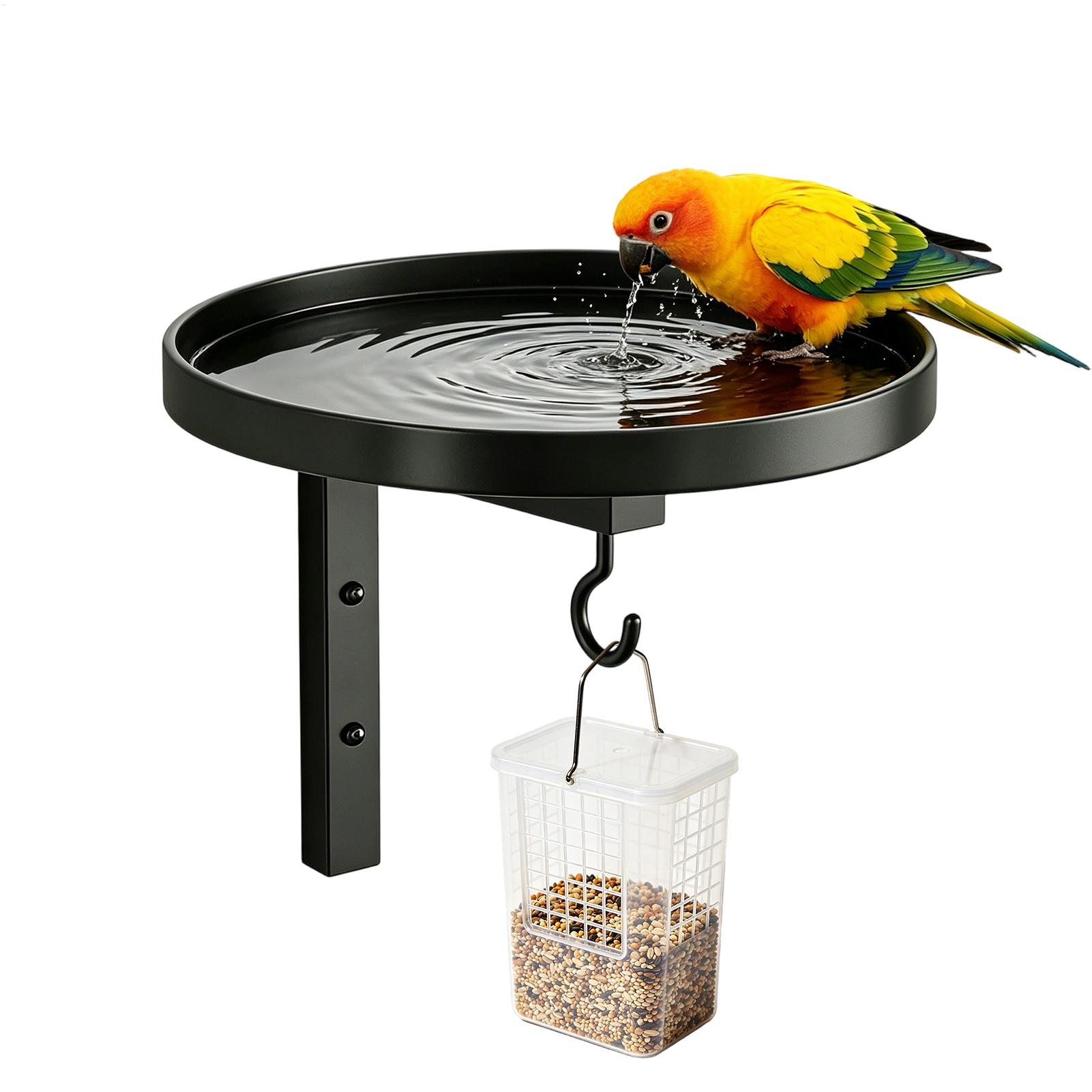 Farming For Agriculture - 金属製壁掛け式バードフィーダー、錆びない野鳥用シードトレイ（庭やパティオ用）、屋外吊り下げ式フィーダー（オウム、フィンチ、インコ用）