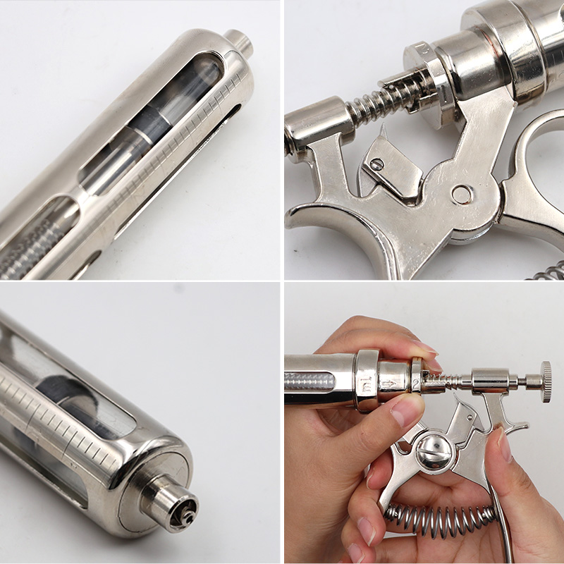 ステンレス鋼の動物の注入リクライニング、なだめるような詰め物 - Veterinary Syringe Gun のレビューと価格