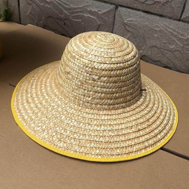 手作りの夏用農業用日よけ麦わら帽子、つば広フィッシングキャッ - Agriculture Farming Hats のレビューと価格