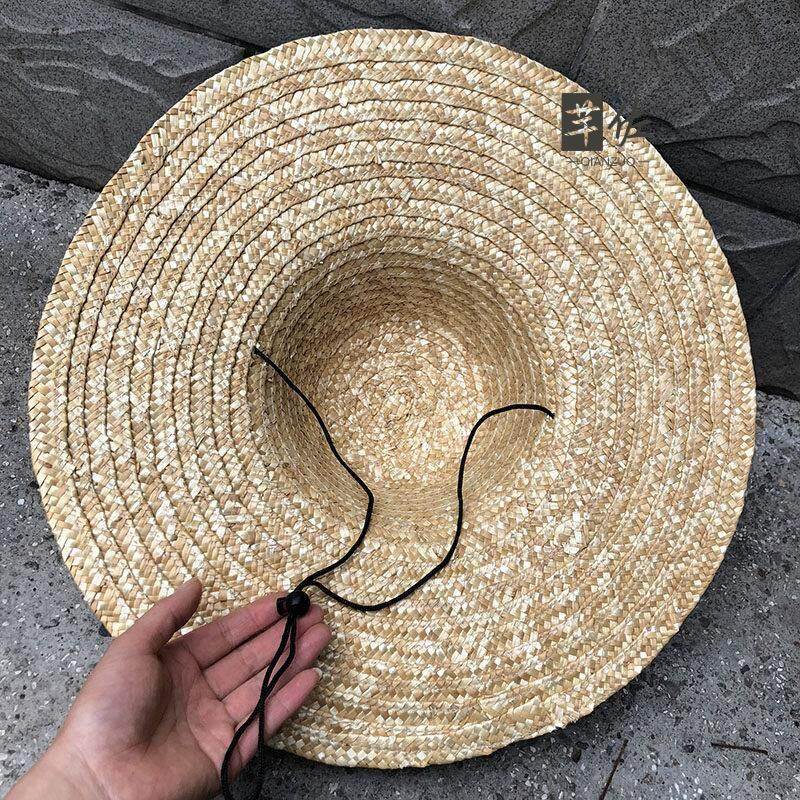 手作りの夏用農業用日よけ麦わら帽子、つば広フィッシングキャッ - Agriculture Farming Hats のレビューと価格