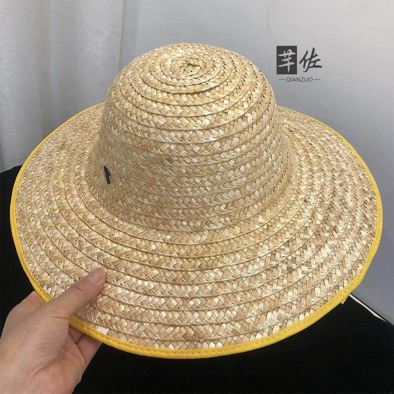 手作りの夏用農業用日よけ麦わら帽子、つば広フィッシングキャッ - Agriculture Farming Hats のレビューと価格