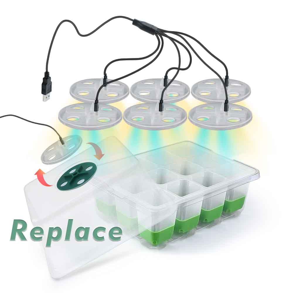LED 成長ライト苗スタータートレイキット透明カバー付き屋内 - Greenhouse Plastic Film のレビューと価格