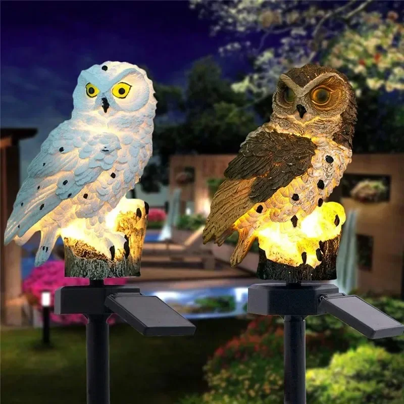 ソーラーフクロウ像ガーデンライトLED防水屋外装飾、庭やパテ - Farming For Agriculture のレビューと価格